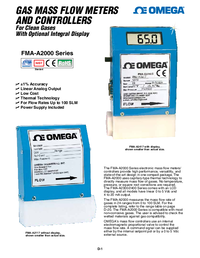 Thumbnail of document Data Sheet - FMA-A2308 Mass Controllers w/ or W/O Integral Display